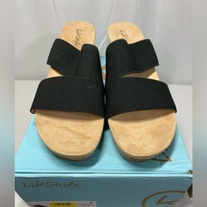 LifeStride Divine Wedge Sandal Women’s Sz 11. Black